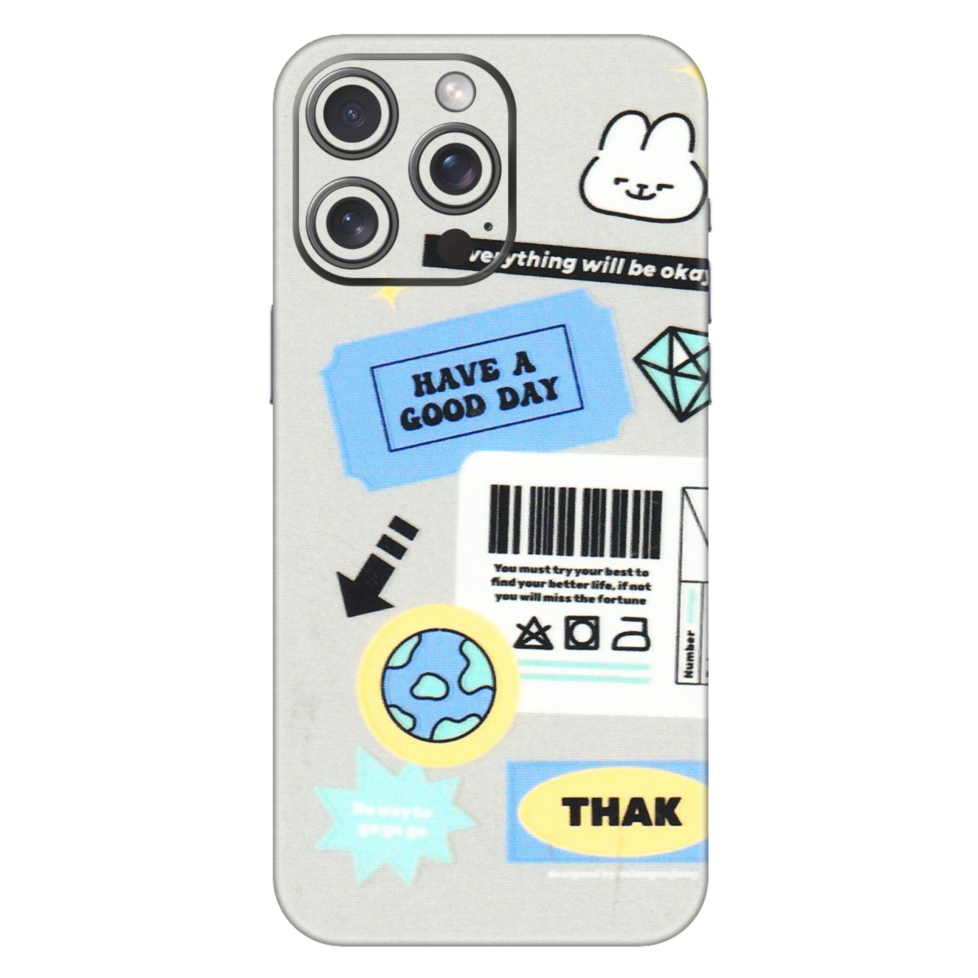 Apple iPhone Skins (All Models) - Will Be Okay Design - 3D Embossed Finish (L-316) iPhone 15 Pro Max
