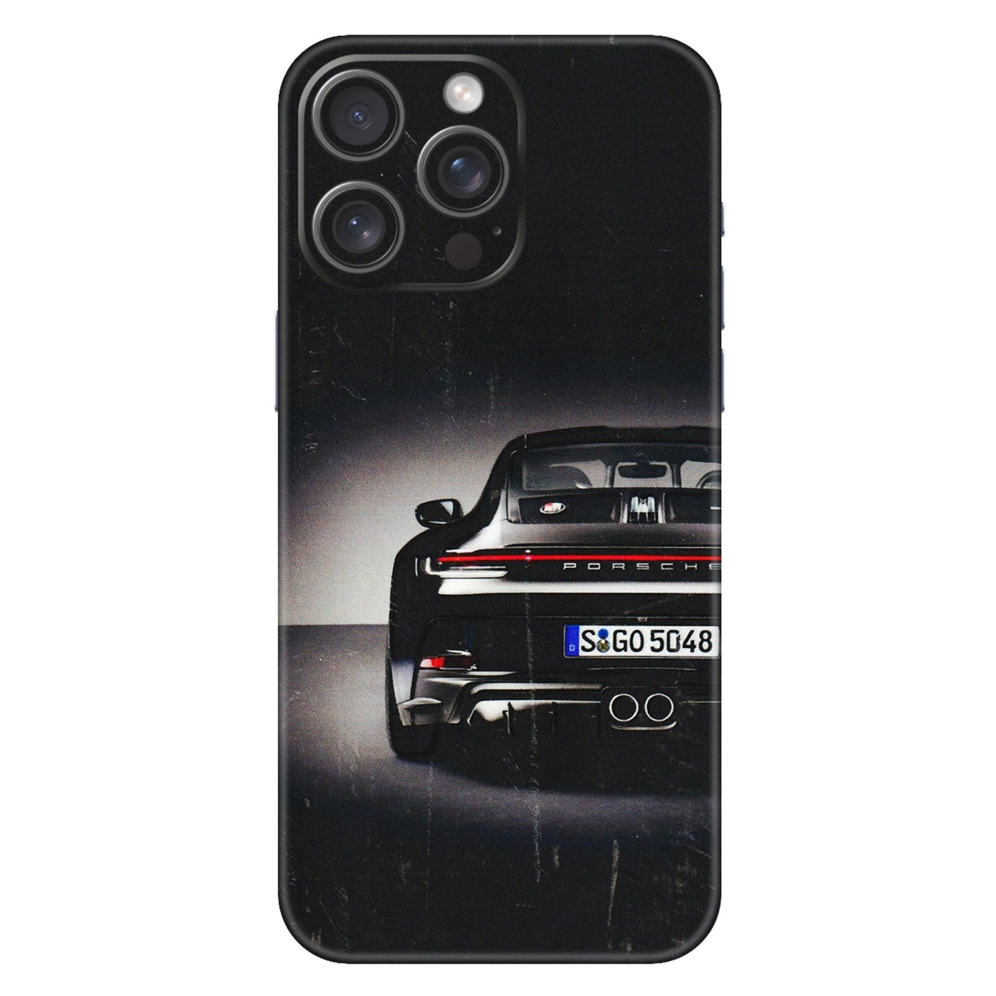 Apple iPhone Skins (All Models) - New Black Porsche GT3 - 3D Embossed Finish (L-327) iPhone 15 Pro Max