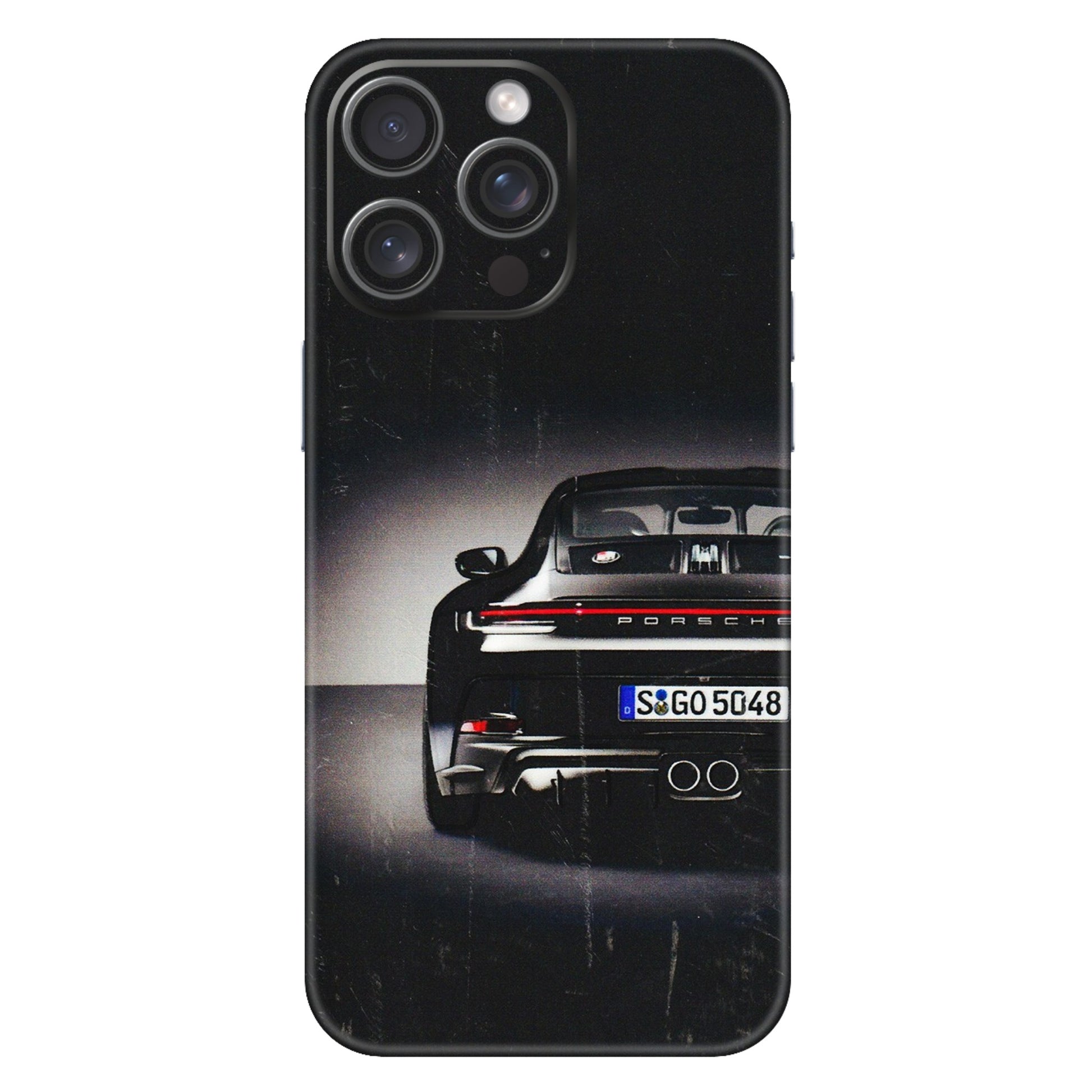 Apple iPhone Skins (All Models) - New Black Porsche GT3 - 3D Embossed Finish (L-327) iPhone 15 Pro Max