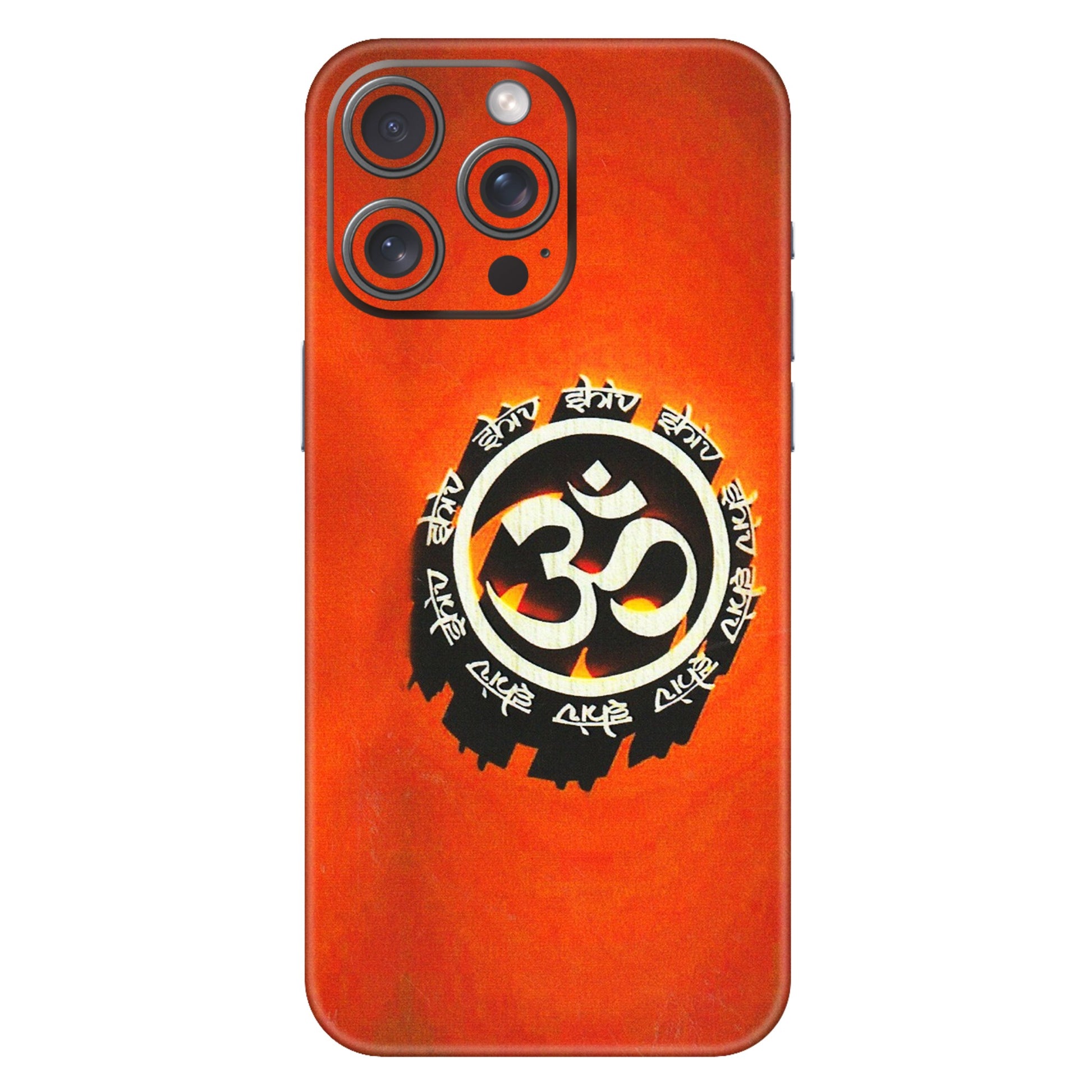 Apple iPhone Skins (All Models) - Aum Shiv Orange - 3D Embossed Finish (L-32) iPhone 15 Pro Max