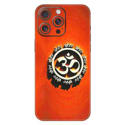 Apple iPhone Skins (All Models) - Aum Shiv Orange - 3D Embossed Finish (L-32) iPhone 15 Pro Max
