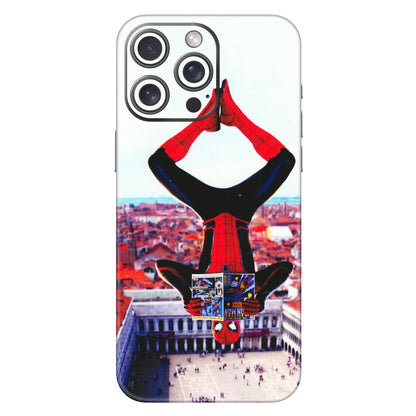 Apple iPhone Skins (All Models) - Spiderman Hanging - 3D Embossed Finish (L-53) iPhone 15 Pro Max