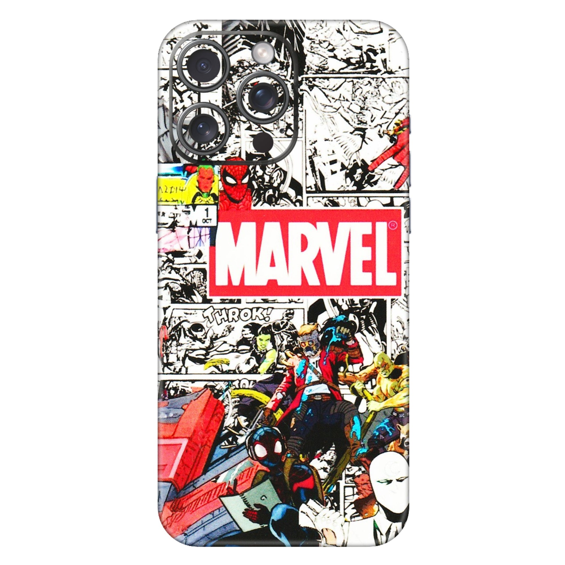 Apple iPhone Skins (All Models) - Marvel Colorful Comic - 3D Embossed Finish (L-64) iPhone 15 Pro Max