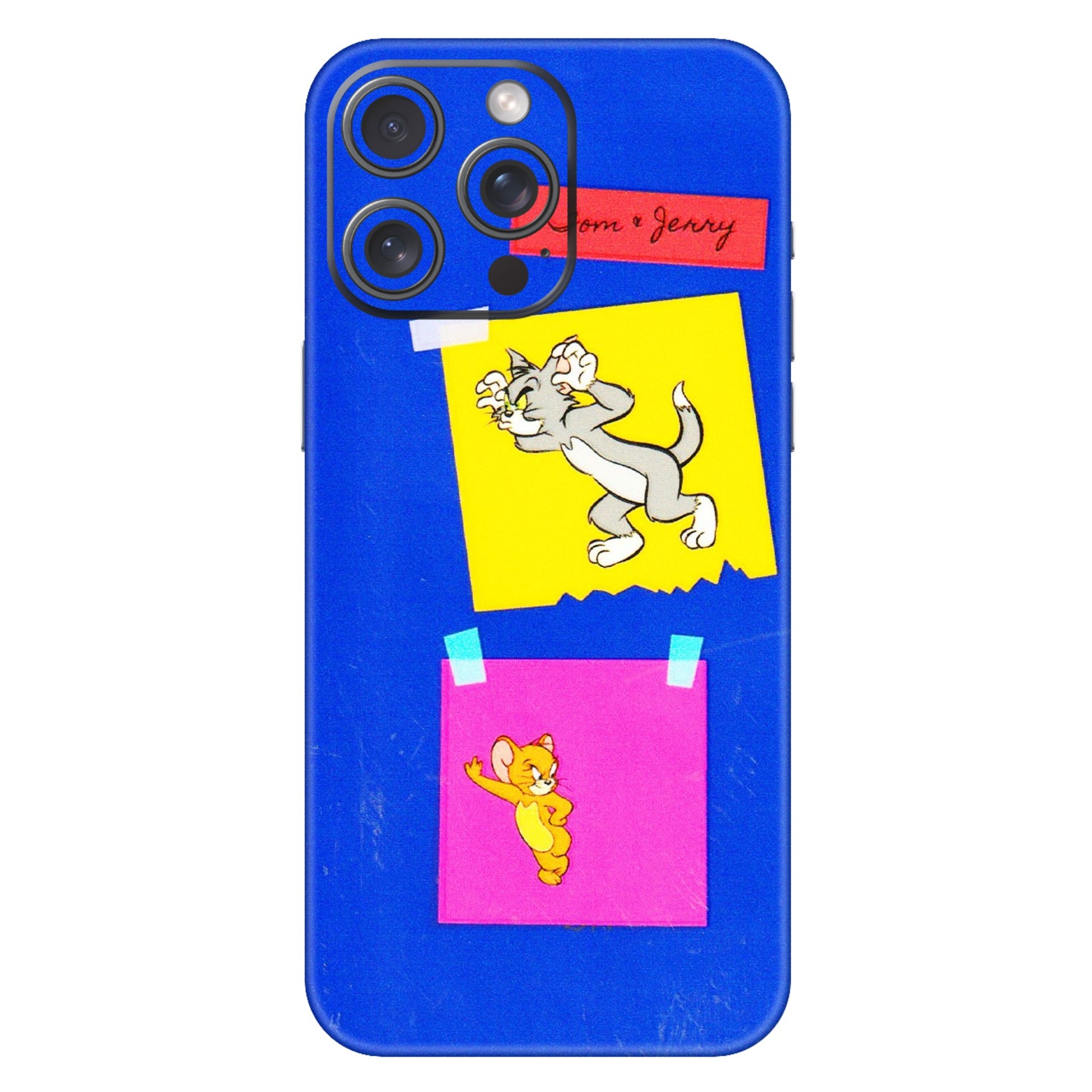 Apple iPhone Skins (All Models) - Tom N Jerry Sticky Notes - 3D Embossed Finish (L-88) iPhone 15 Pro Max