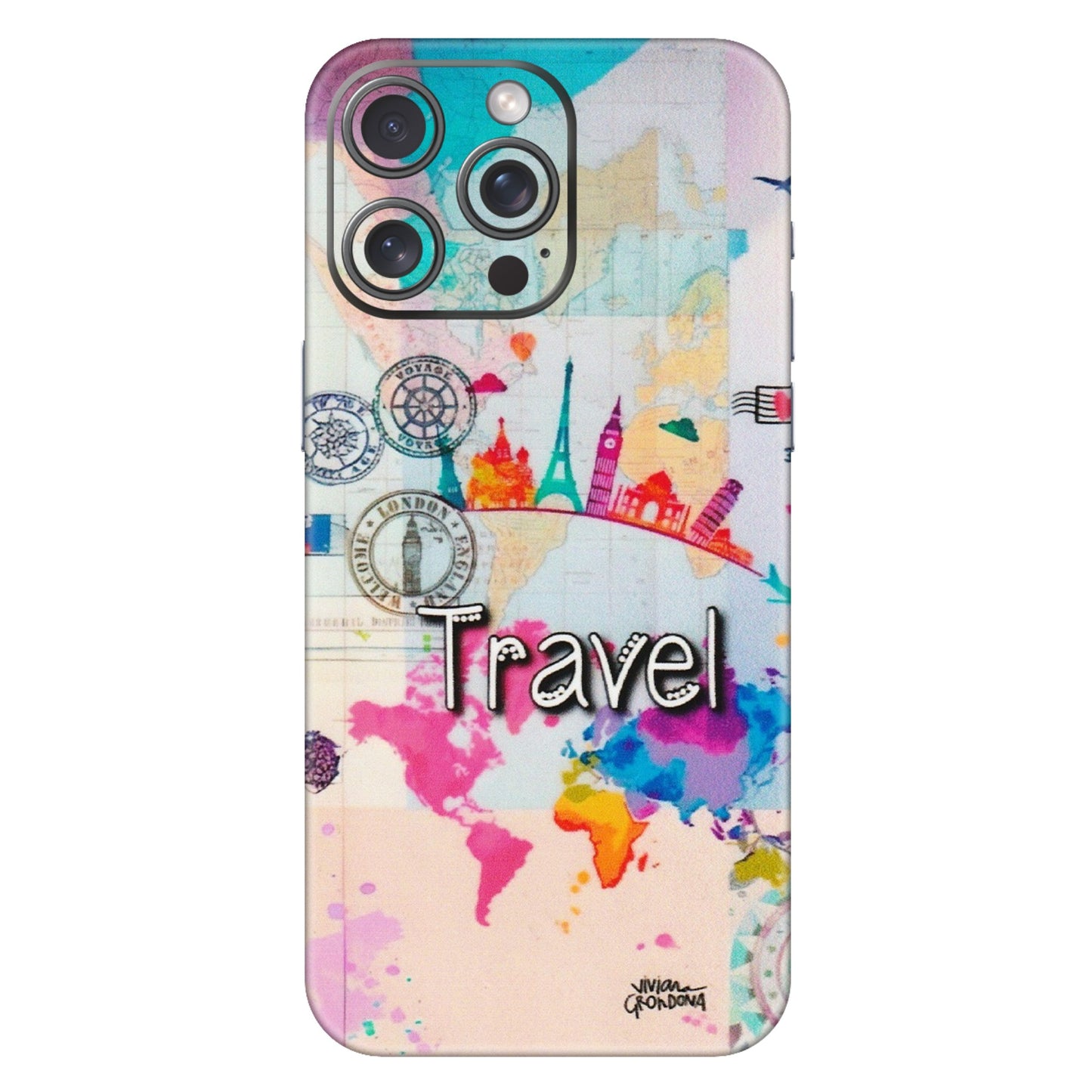 Apple iPhone Skins (All Models) - Travel The Wonders - Matte Finish (M-108) iPhone 15 Pro Max