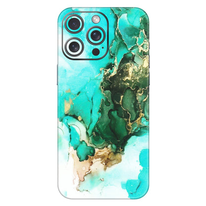 Apple iPhone Skins (All Models) - The Blue Gold Marble - Matte Finish (M-124) iPhone 15 Pro Max