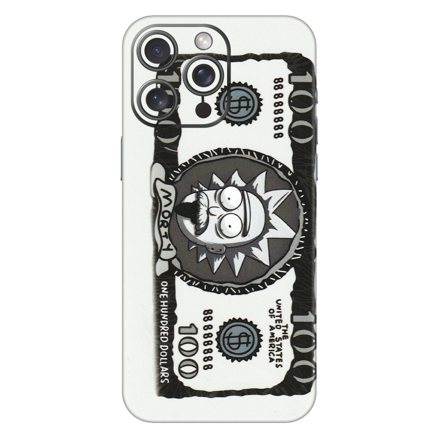 Apple iPhone Skins (All Models) - Rick And Morty Hundred Dollar Anime - Matte Finish (M-161) iPhone 15 Pro Max