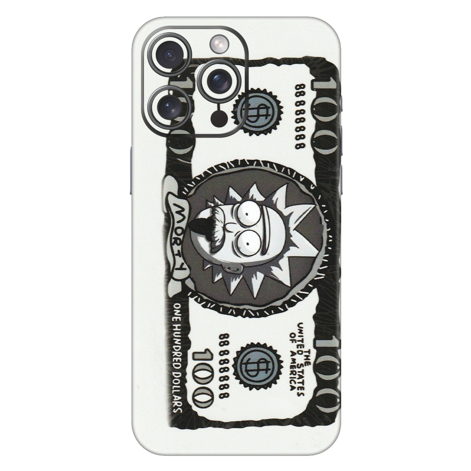 Apple iPhone Skins (All Models) - Rick And Morty Hundred Dollar Anime - Matte Finish (M-161) iPhone 15 Pro Max