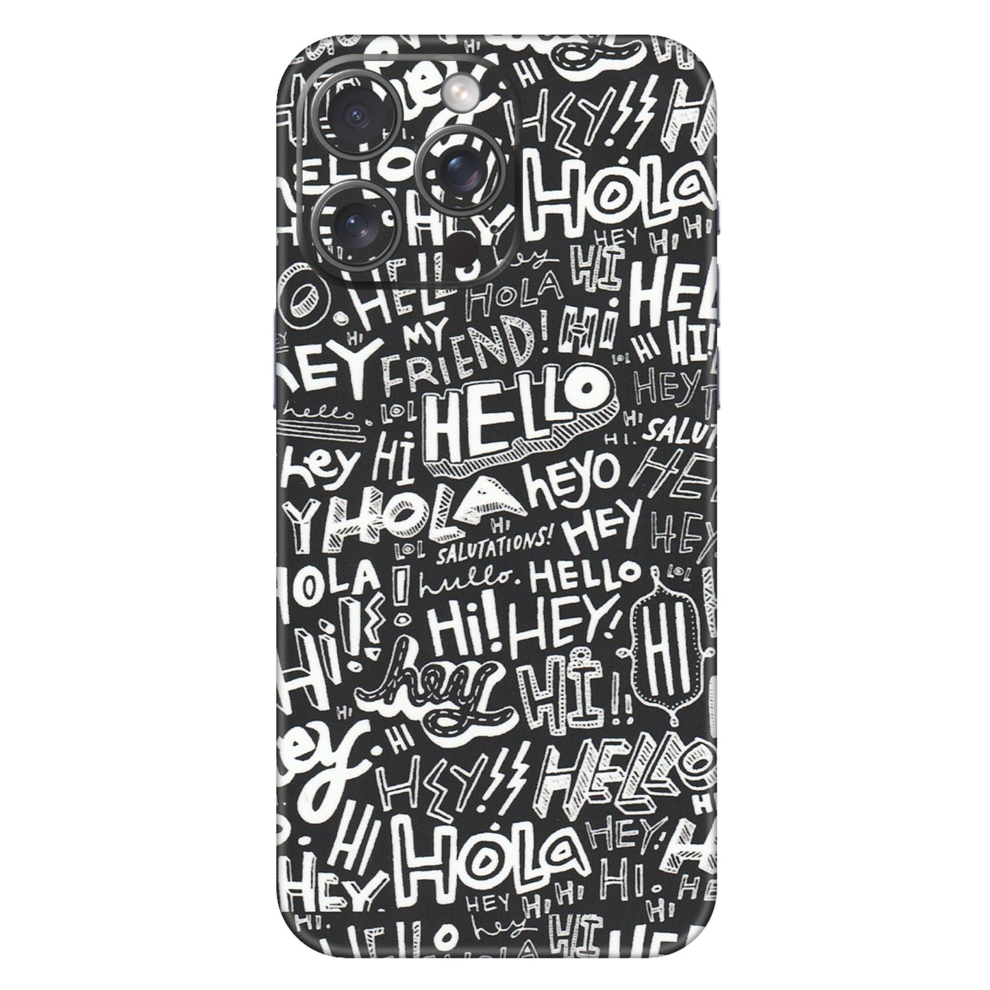 Apple iPhone Skins (All Models) - Hi Hello Doodles - Matte Finish (M-25) iPhone 15 Pro Max