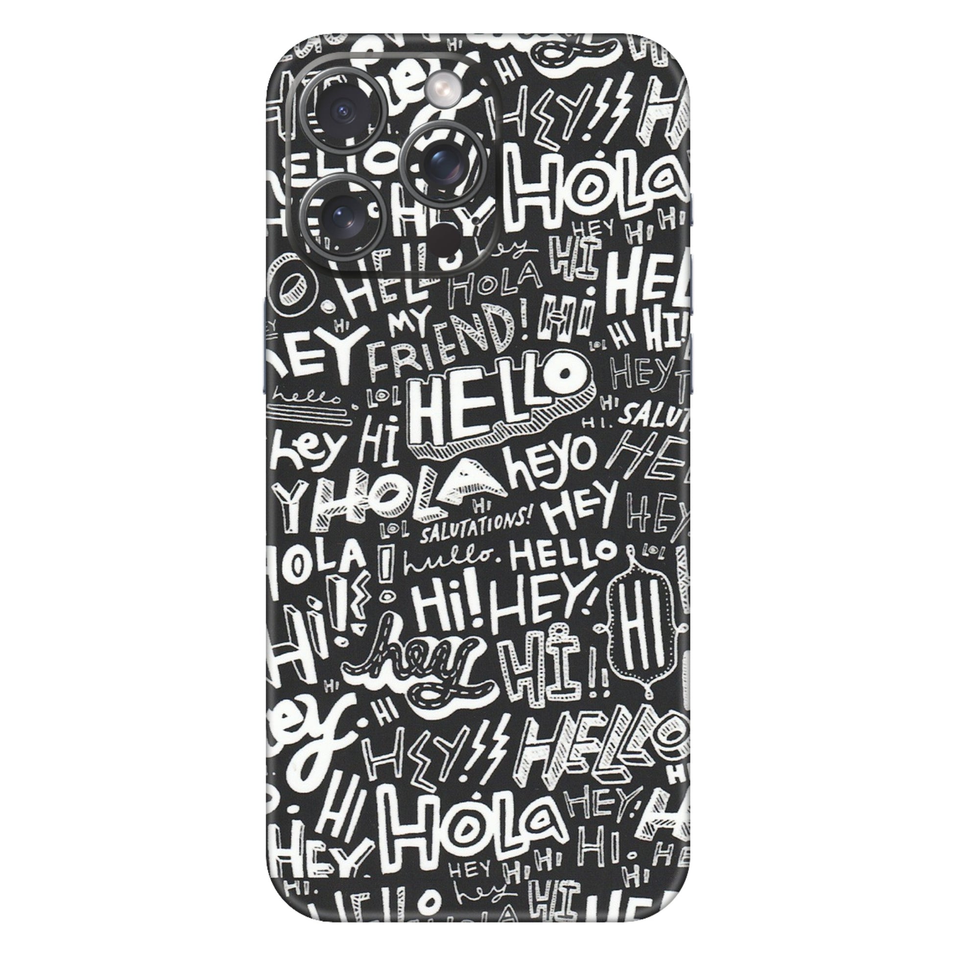 Apple iPhone Skins (All Models) - Hi Hello Doodles - Matte Finish (M-25) iPhone 15 Pro Max