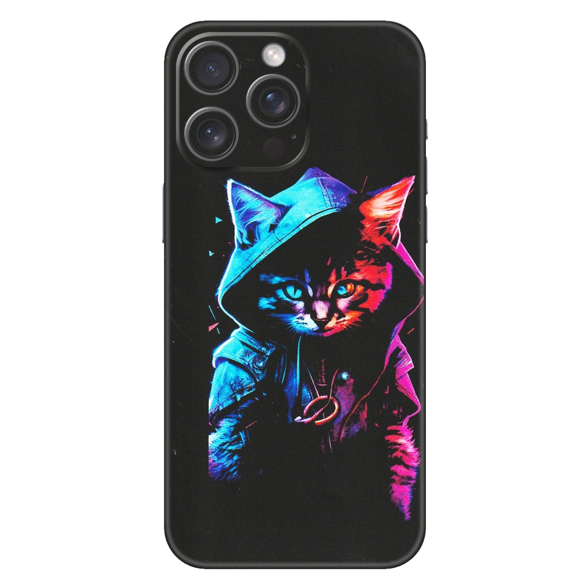 Apple iPhone Skins (All Models) - Cyberpunk Cat - Matte Finish (M-45) iPhone 15 Pro Max