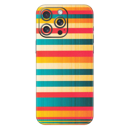 Apple iPhone Skins (All Models) - Colourful Stripes Soothing Effect - Matte Finish (M-86) iPhone 15 Pro Max
