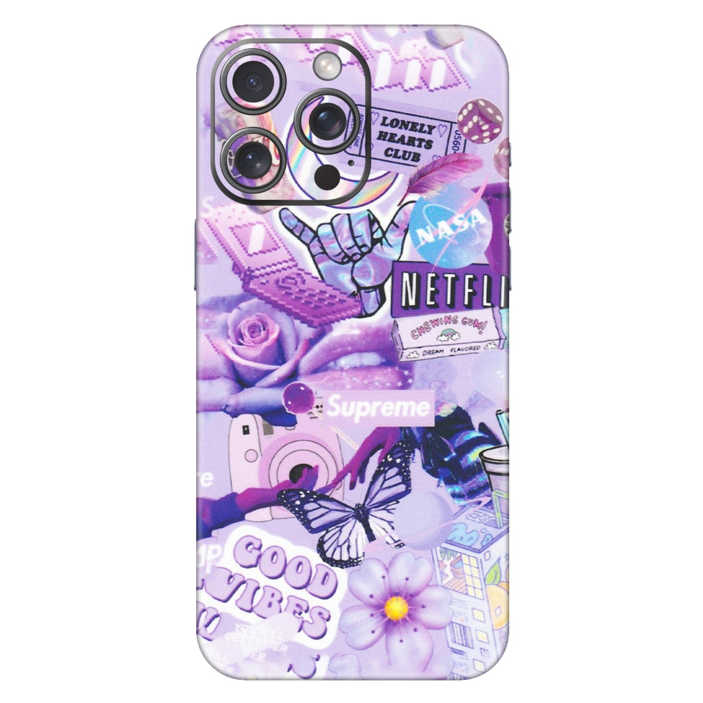 Apple iPhone Skins (All Models) - Supreme Purple Magic - Matte Finish (M-88) iPhone 15 Pro Max