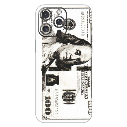 Apple iPhone Skins (All Models) - 100 Dollar Currency - Transparent Finish (T-01) iPhone 15 Pro Max