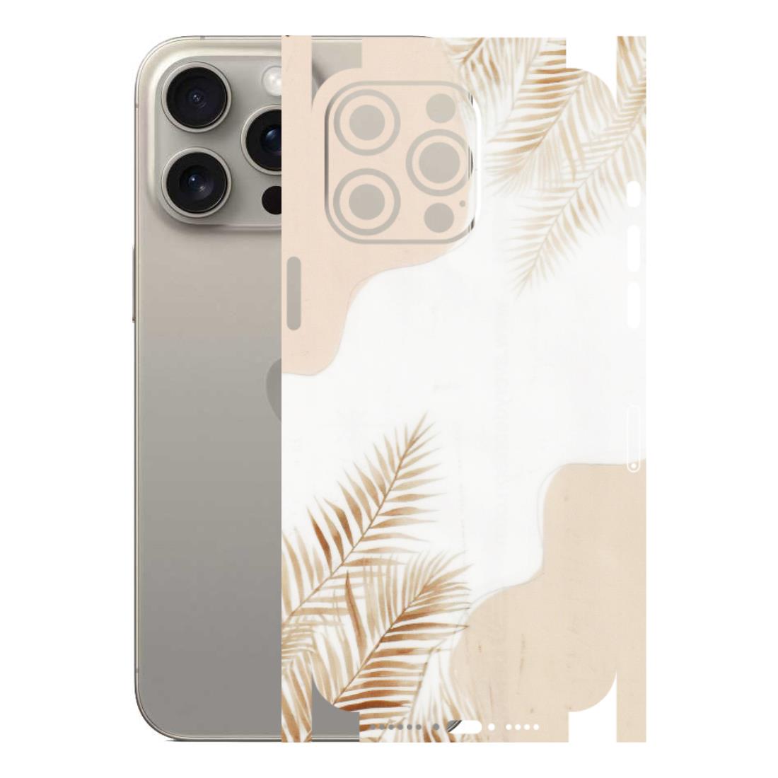 Apple iPhone Skins (All Models) - Gold Petals Abstract - Transparent Finish (T-08) iPhone 15 Pro Max