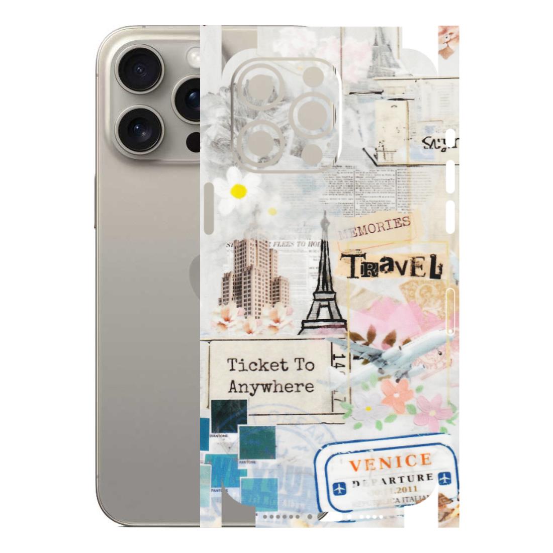 Apple iPhone Skins (All Models) - Travel Memories - Transparent Finish (T-09) iPhone 15 Pro Max
