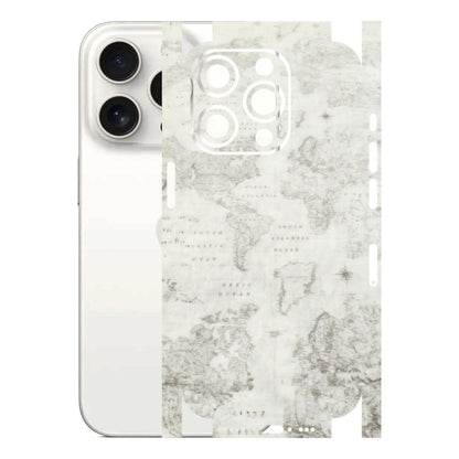 Apple iPhone Skins (All Models) - World Travel Map - Transparent Finish (T-04) iPhone 15 Pro