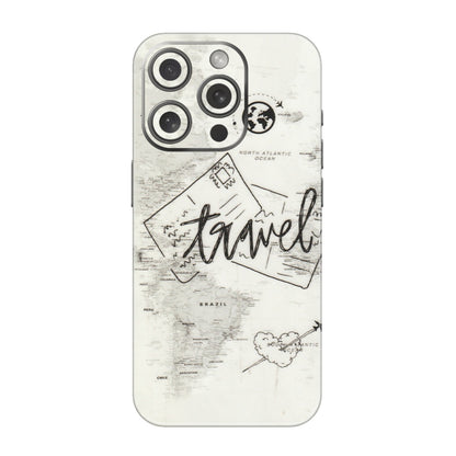 Apple iPhone Skins (All Models) - Travel Ticket - Transparent Finish (T-06) iPhone 15 Pro