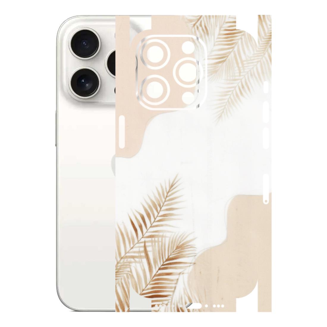 Apple iPhone Skins (All Models) - Gold Petals Abstract - Transparent Finish (T-08) iPhone 15 Pro