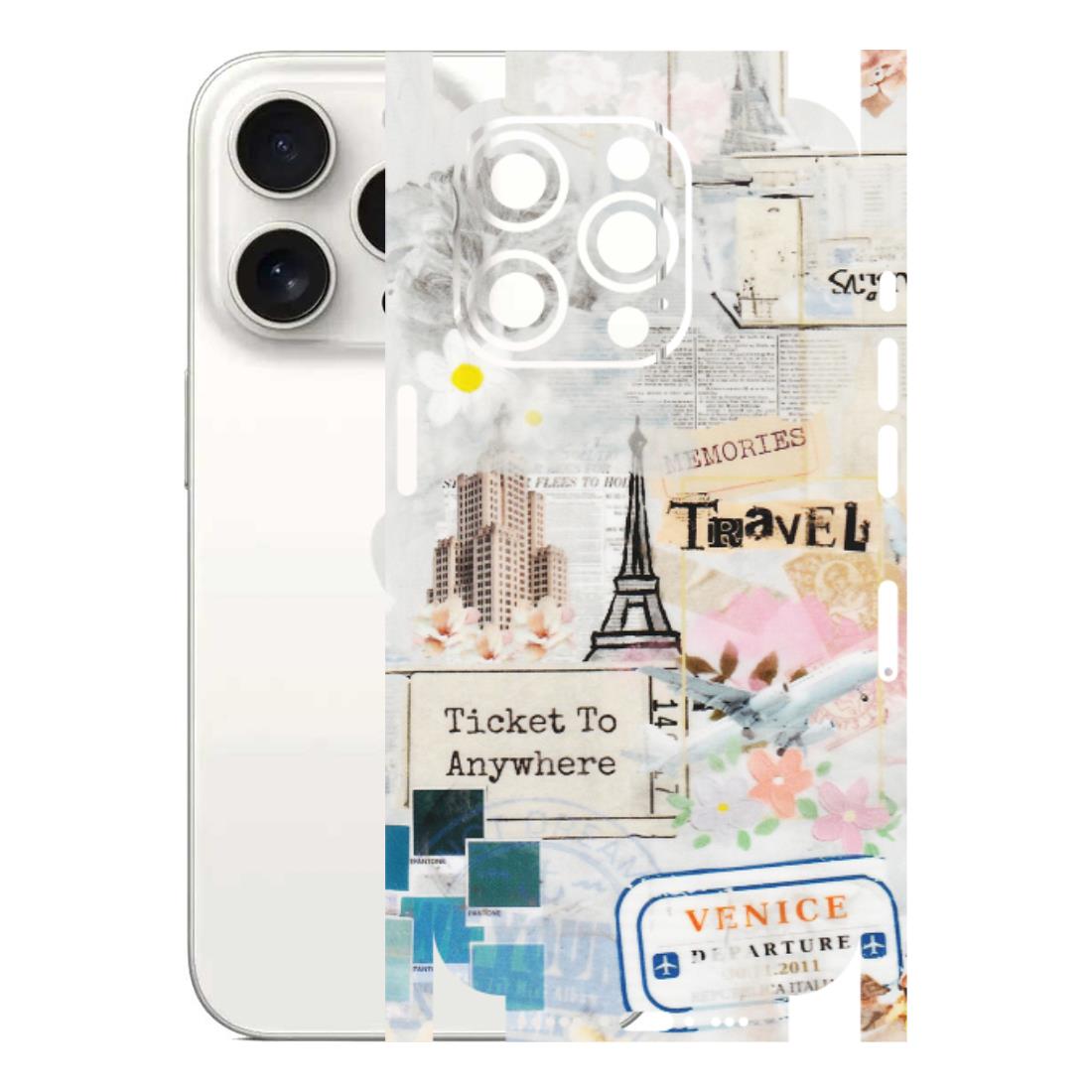 Apple iPhone Skins (All Models) - Travel Memories - Transparent Finish (T-09) iPhone 15 Pro