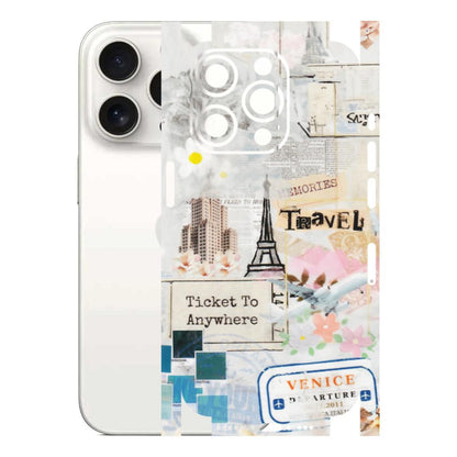 Apple iPhone Skins (All Models) - Travel Memories - Transparent Finish (T-09) iPhone 15 Pro