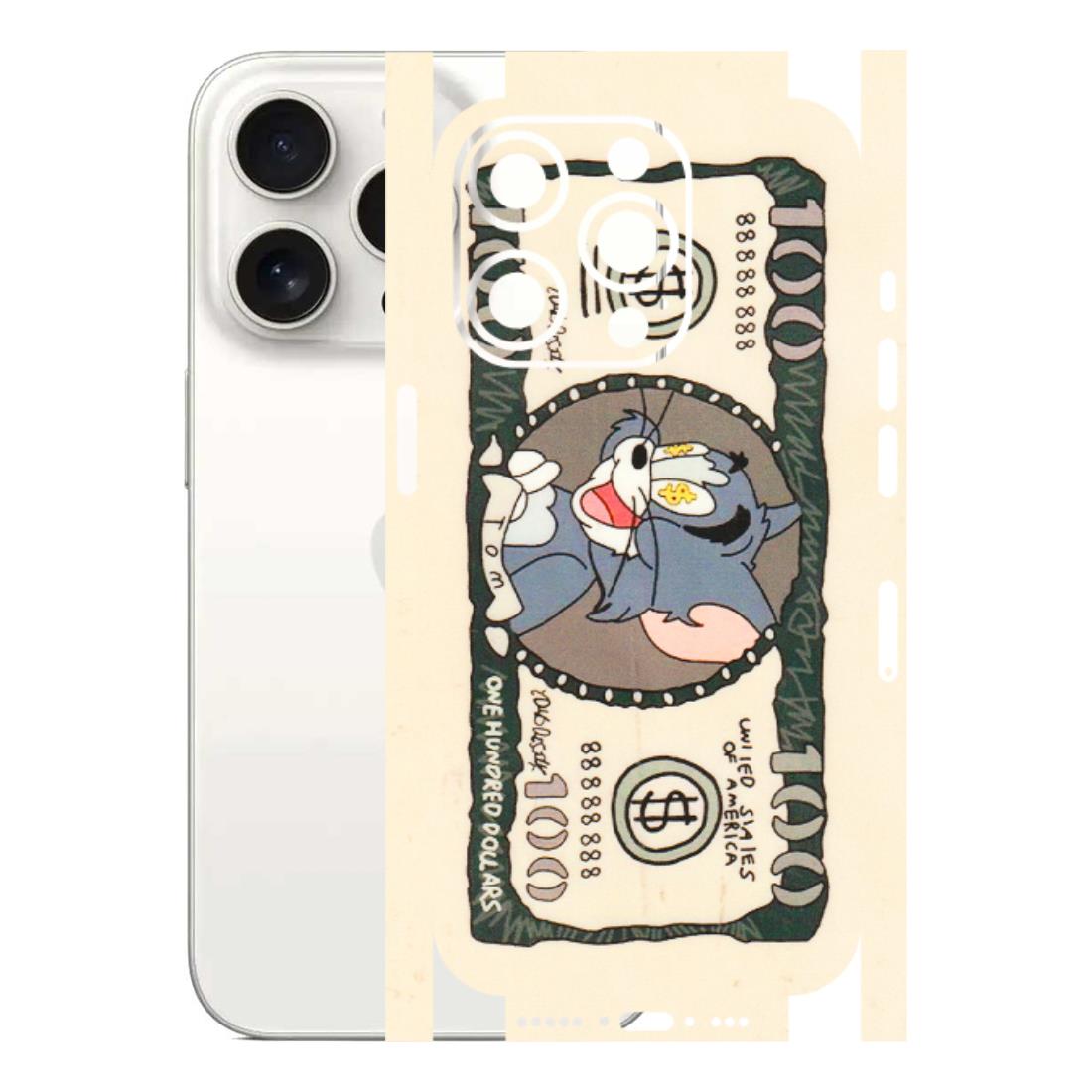Apple iPhone Skins (All Models) - One Hundred Dollar Tom - Transparent Finish (T-16) iPhone 15 Pro