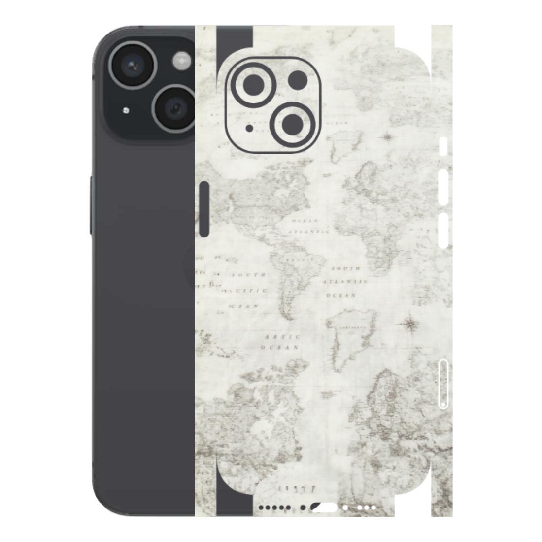 Apple iPhone Skins (All Models) - World Travel Map - Transparent Finish (T-04) iPhone 15
