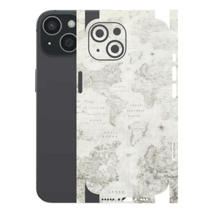 Apple iPhone Skins (All Models) - World Travel Map - Transparent Finish (T-04) iPhone 15