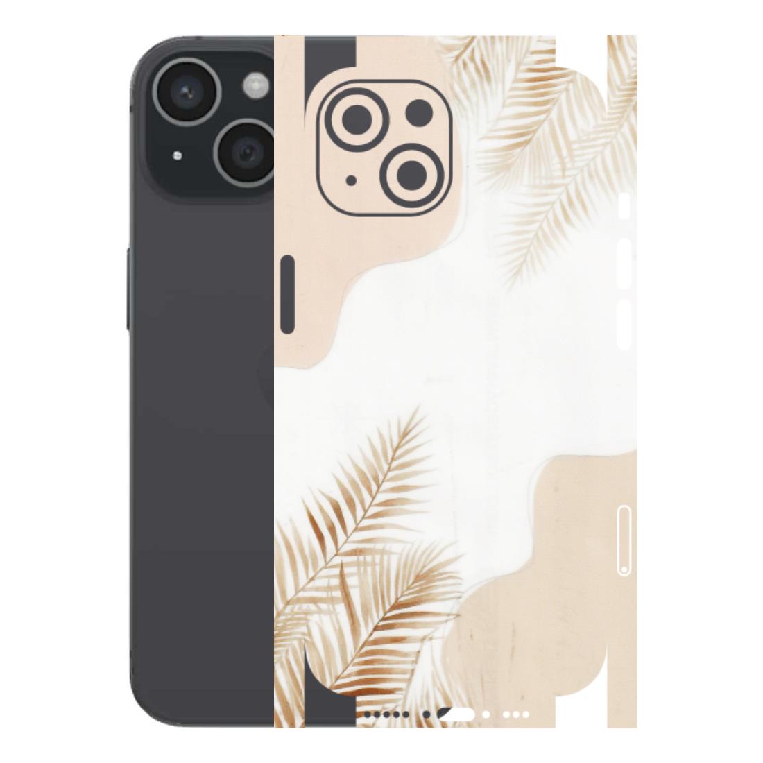 Apple iPhone Skins (All Models) - Gold Petals Abstract - Transparent Finish (T-08) iPhone 15