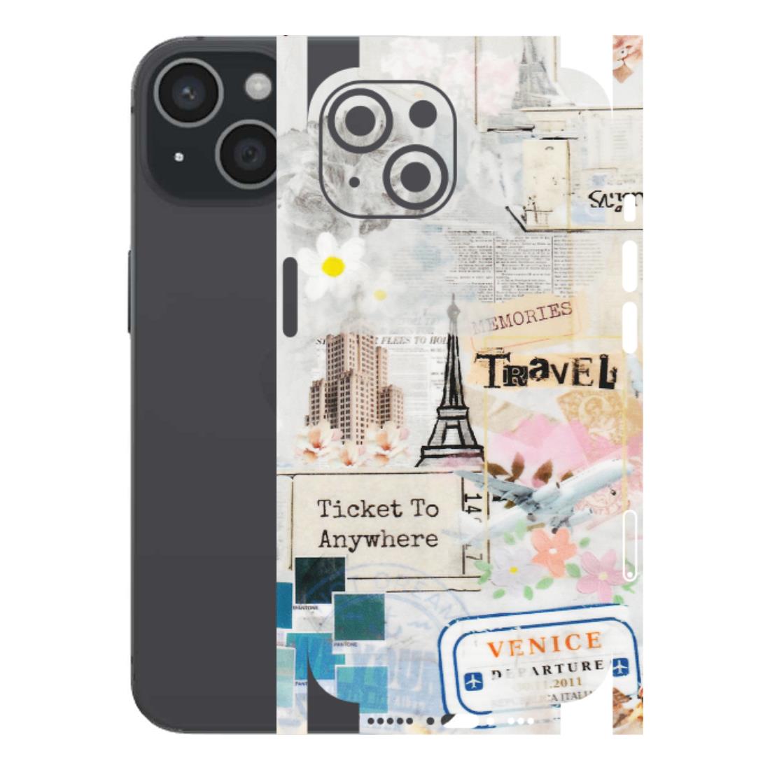 Apple iPhone Skins (All Models) - Travel Memories - Transparent Finish (T-09) iPhone 15