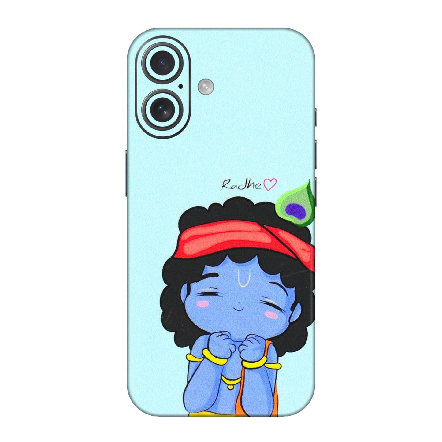 Apple iPhone Skins (All Models) - Radhe Radhe Cute Toon - 3D Embossed Finish (L-05) iPhone 16