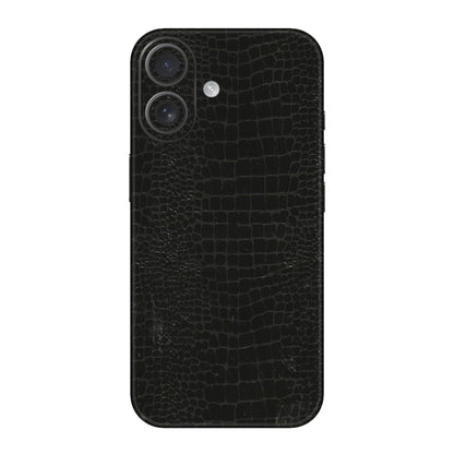 Apple iPhone Skins (All Models) - Snake Leather Black - 3D Embossed Finish (L-107) iPhone 16