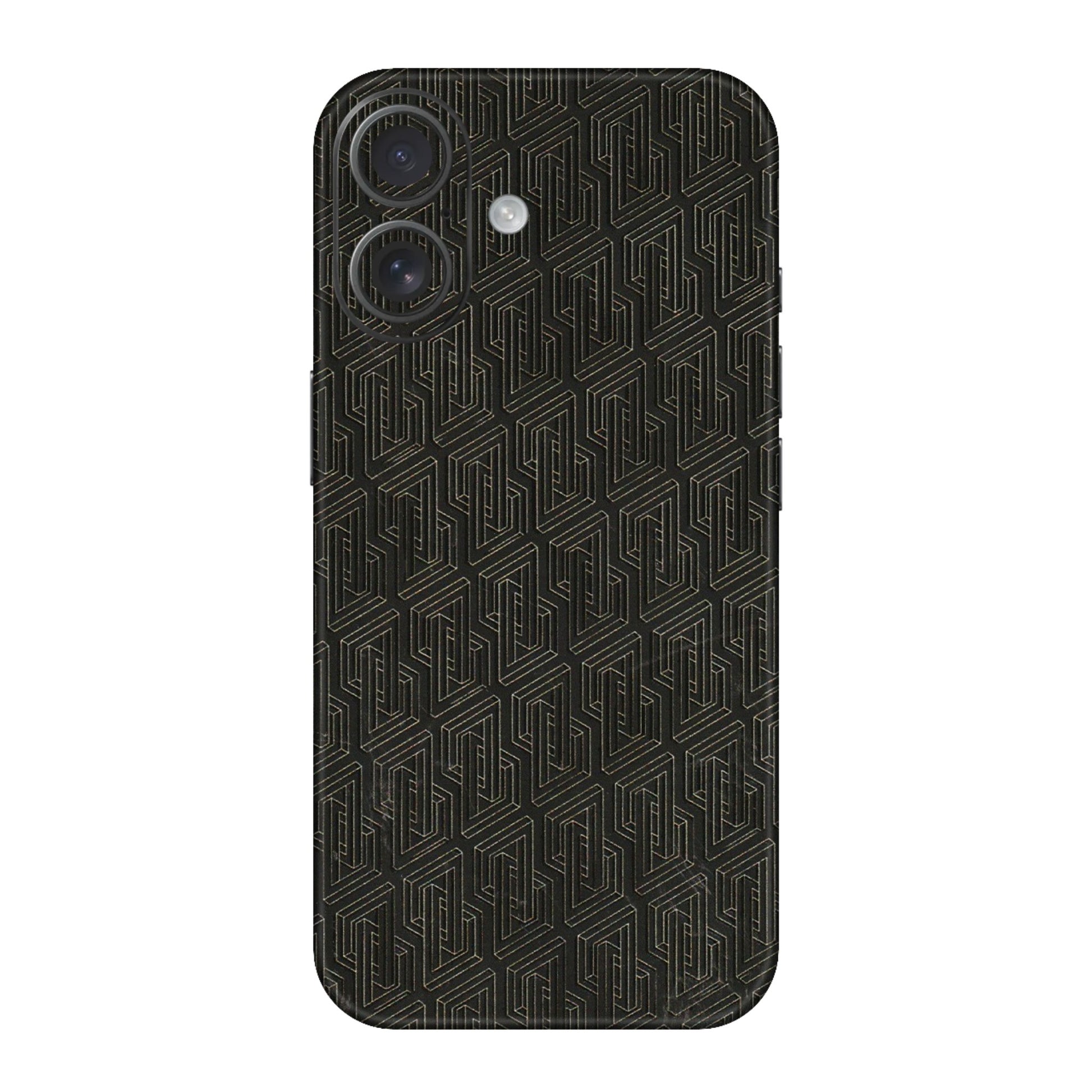 Apple iPhone Skins (All Models) - Black Abstract Pattern - 3D Embossed Finish (L-117) iPhone 16
