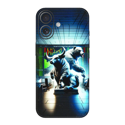 Apple iPhone Skins (All Models) - Stock Market Sensex Bear vs Bulls - 3D Embossed Finish (L-15) iPhone 16