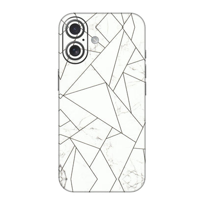 Apple iPhone Skins (All Models) - Luxury White Marble Effect - 3D Embossed Finish (L-168) iPhone 16