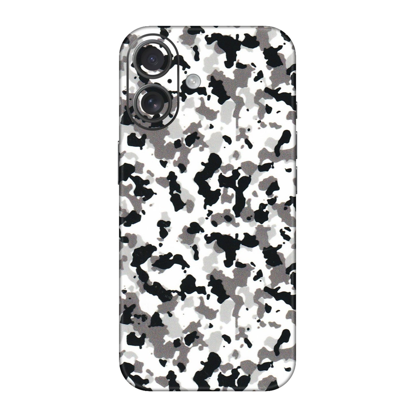 Apple iPhone Skins (All Models) - White Black Camouflage - 3D Embossed Finish (L-18) iPhone 16