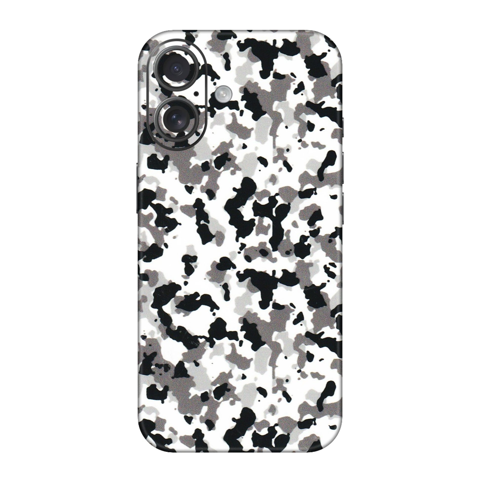 Apple iPhone Skins (All Models) - White Black Camouflage - 3D Embossed Finish (L-18) iPhone 16