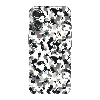 Apple iPhone Skins (All Models) - White Black Camouflage - 3D Embossed Finish (L-18) iPhone 16