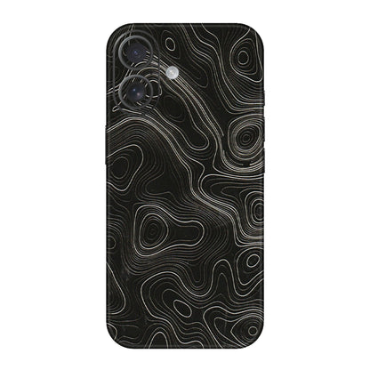 Apple iPhone Skins (All Models) - Black Swirl - 3D Embossed Finish (L-196) iPhone 16
