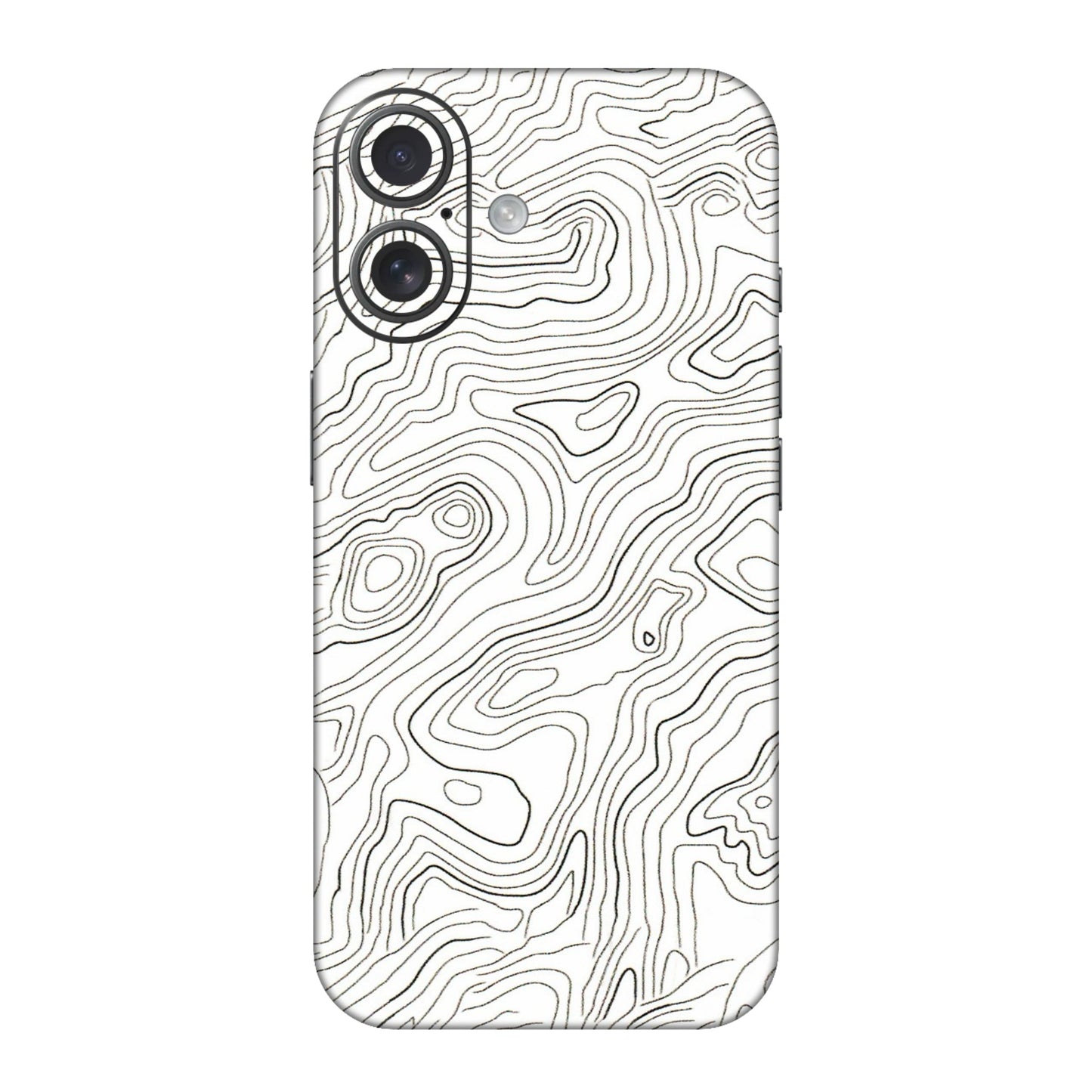Apple iPhone Skins (All Models) - White Black Swirls - 3D Embossed Finish (L-219) iPhone 16
