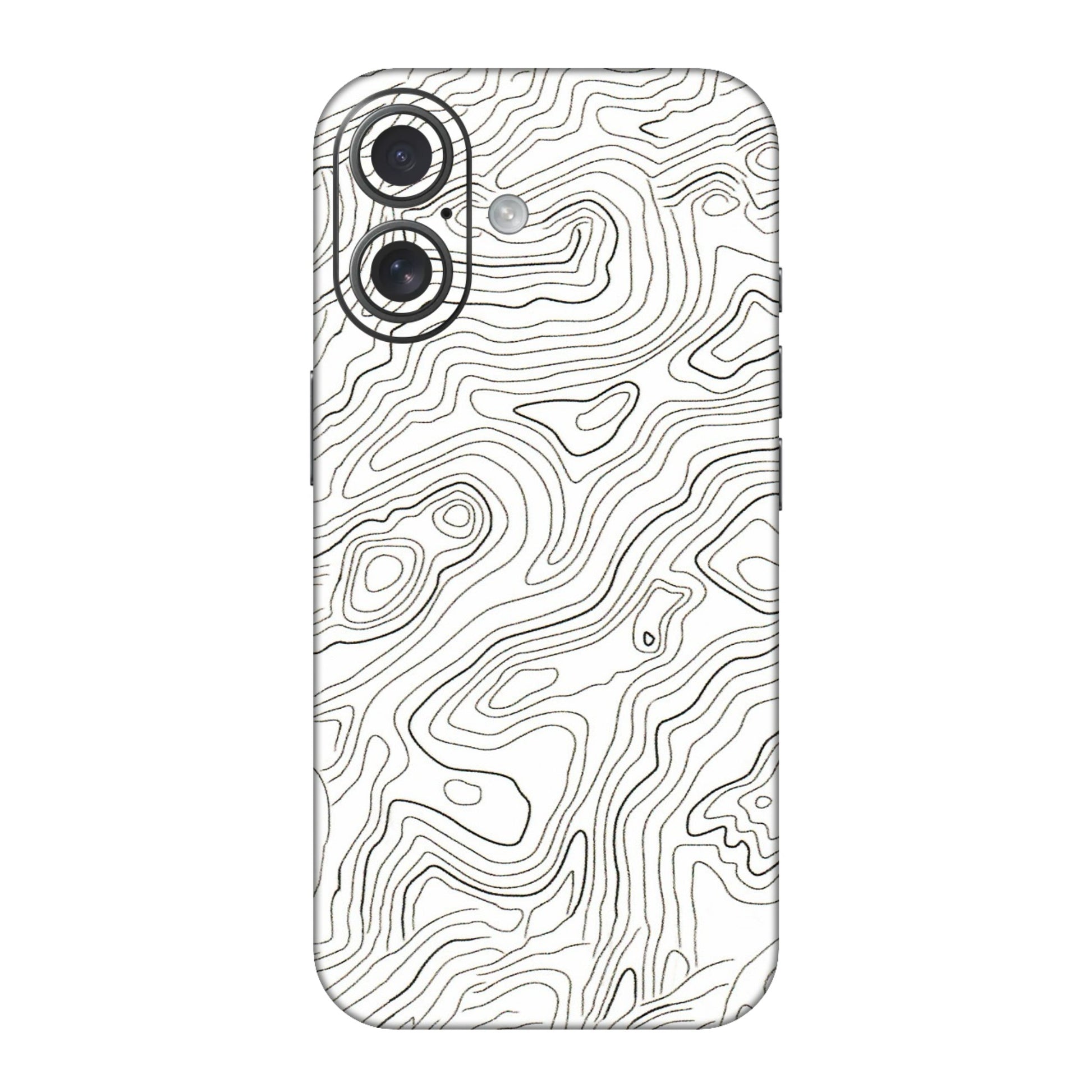 Apple iPhone Skins (All Models) - White Black Swirls - 3D Embossed Finish (L-219) iPhone 16