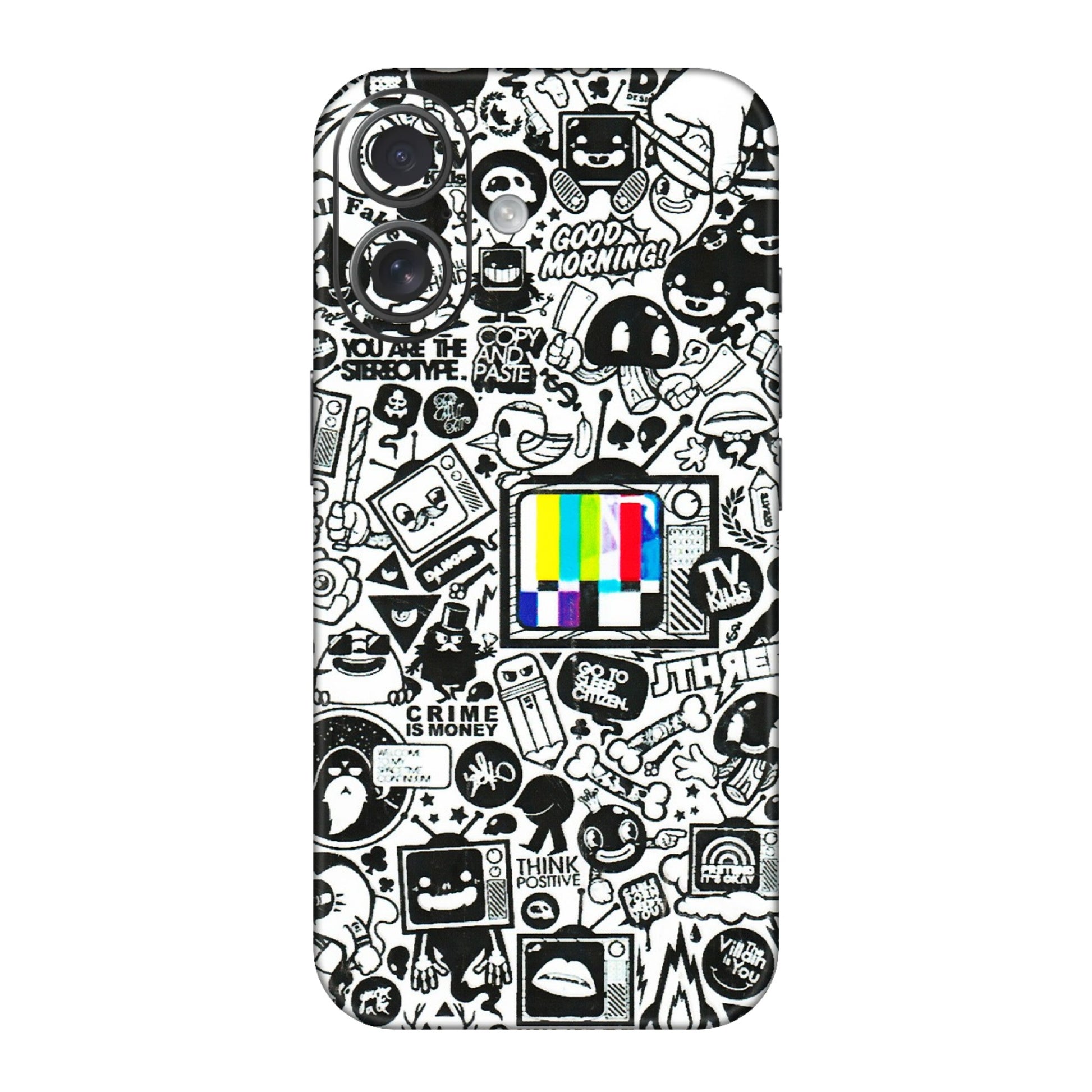 Apple iPhone Skins (All Models) - Doodles Positive Art - 3D Embossed Finish (L-263) iPhone 16