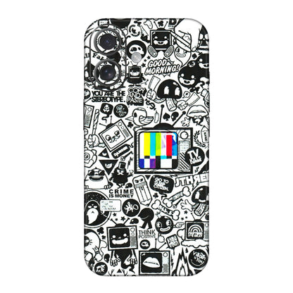 Apple iPhone Skins (All Models) - Doodles Positive Art - 3D Embossed Finish (L-263) iPhone 16