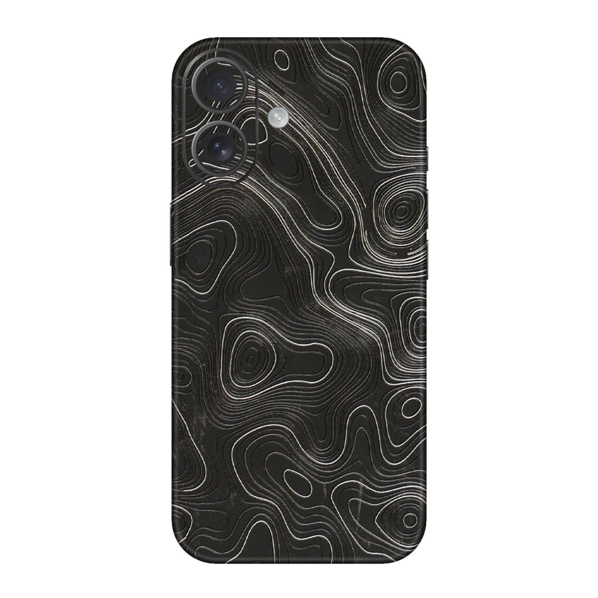 Apple iPhone Skins (All Models) - Abstract White Line Map - 3D Embossed Finish (L-269) iPhone 16