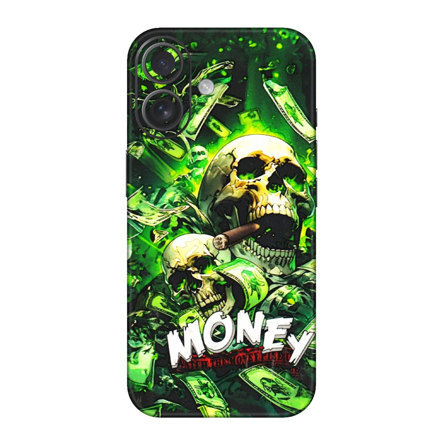 Apple iPhone Skins (All Models) - Skull Money - 3D Embossed Finish (L-303) iPhone 16
