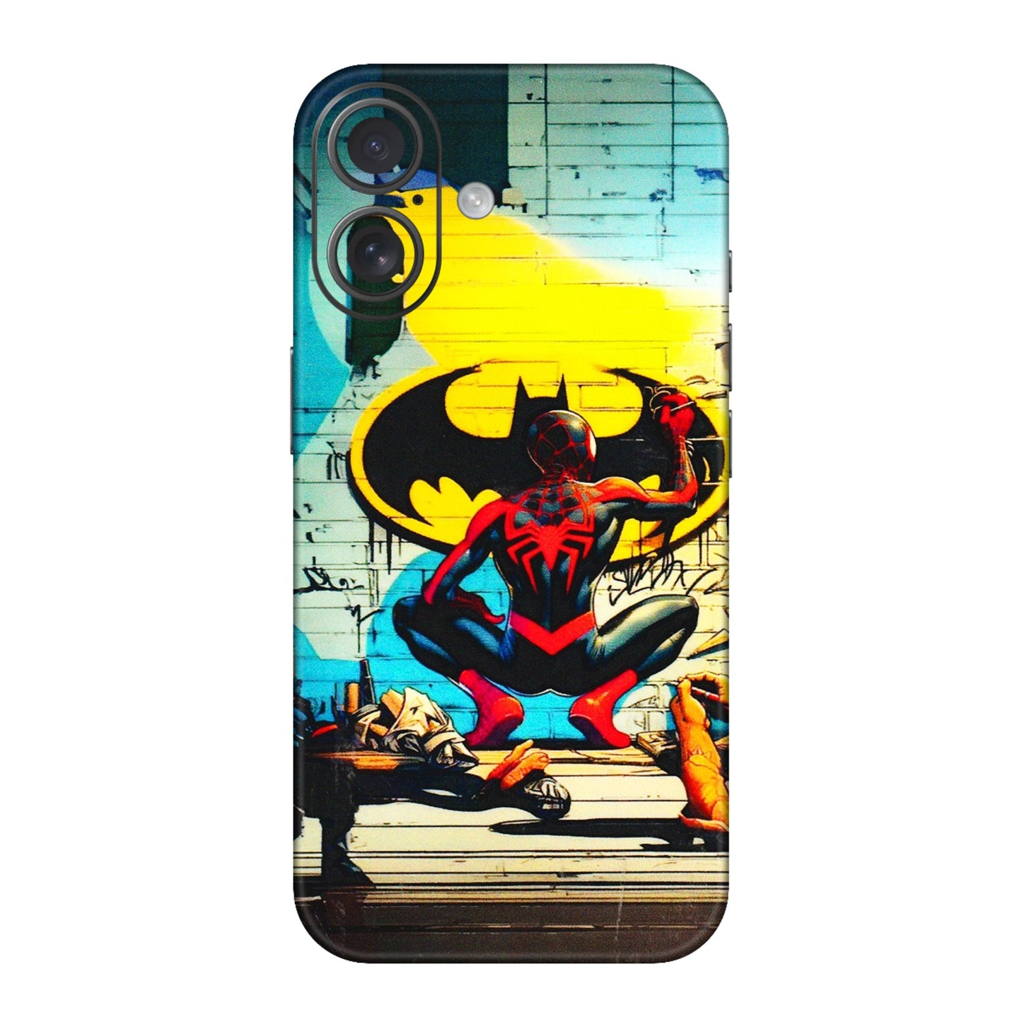 Apple iPhone Skins (All Models) - New Spiderman Bat Logo - 3D Embossed Finish (L-309) iPhone 16