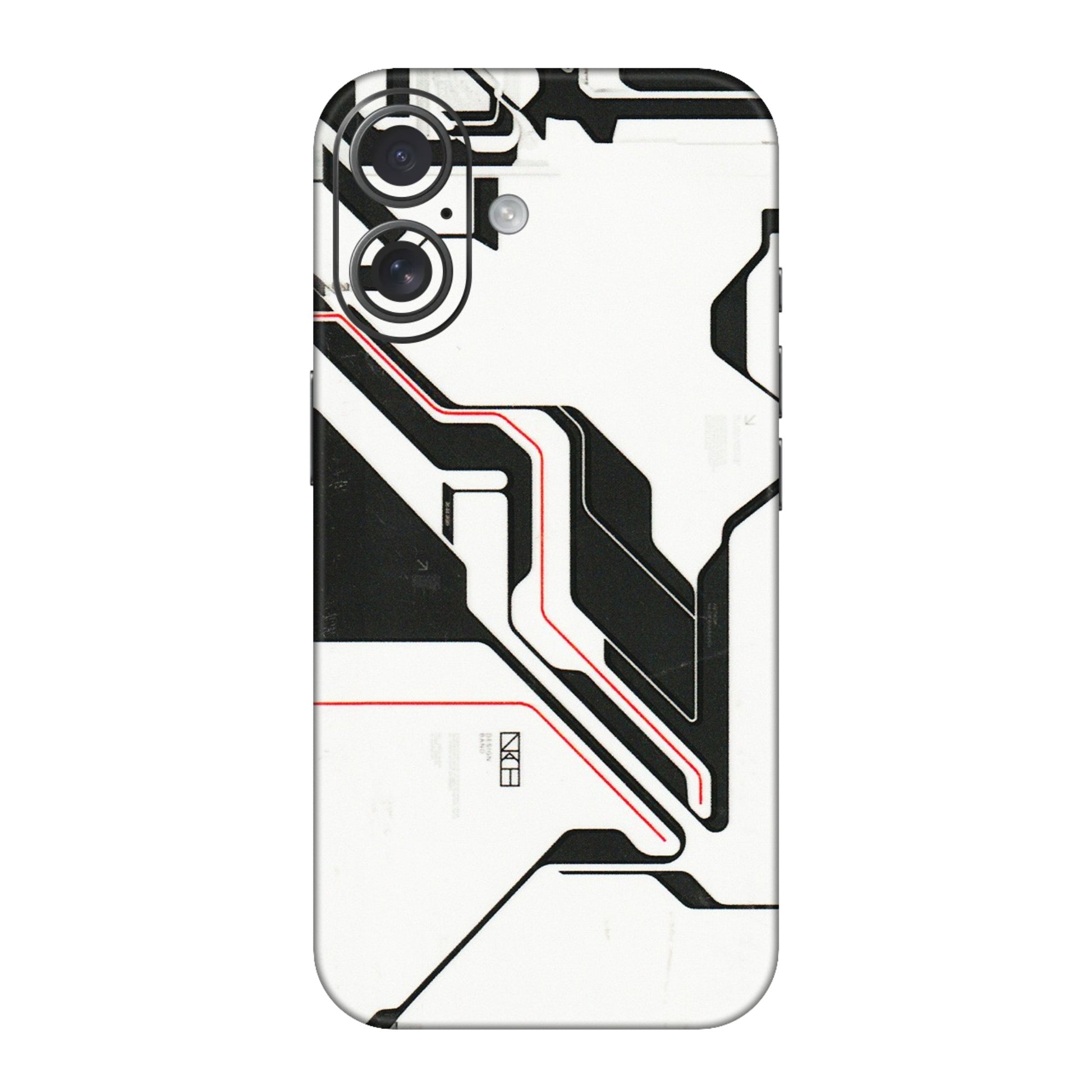 Apple iPhone Skins (All Models) - White Techy Logo - 3D Embossed Finish (L-312) iPhone 16