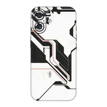 Apple iPhone Skins (All Models) - White Techy Logo - 3D Embossed Finish (L-312) iPhone 16