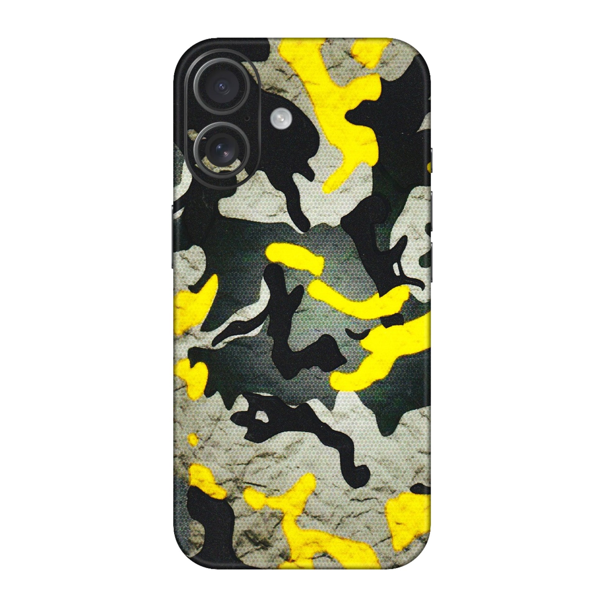Apple iPhone Skins (All Models) - Yellow Camouflage - 3D Embossed Finish (L-61) iPhone 16