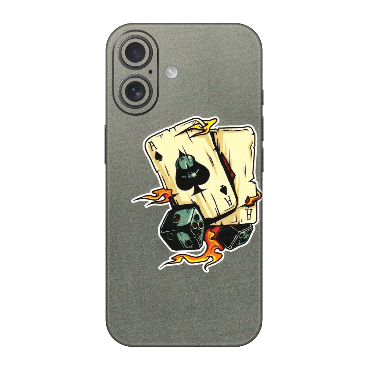 Apple iPhone Skins (All Models) - Grey Cards Of Ace - 3D Embossed Finish (L-77) iPhone 16